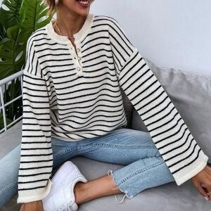 Striped Drop Shoulder Sweater